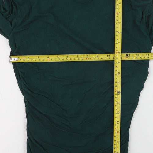 Phase Eight Women’s Green Ruched Long Sleeve Jersey Tunic Blouse M