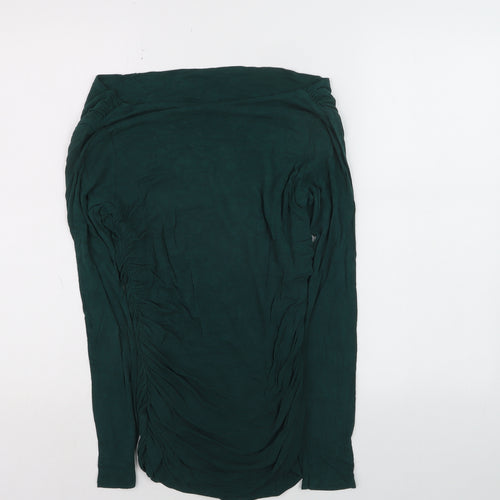Phase Eight Women’s Green Ruched Long Sleeve Jersey Tunic Blouse M