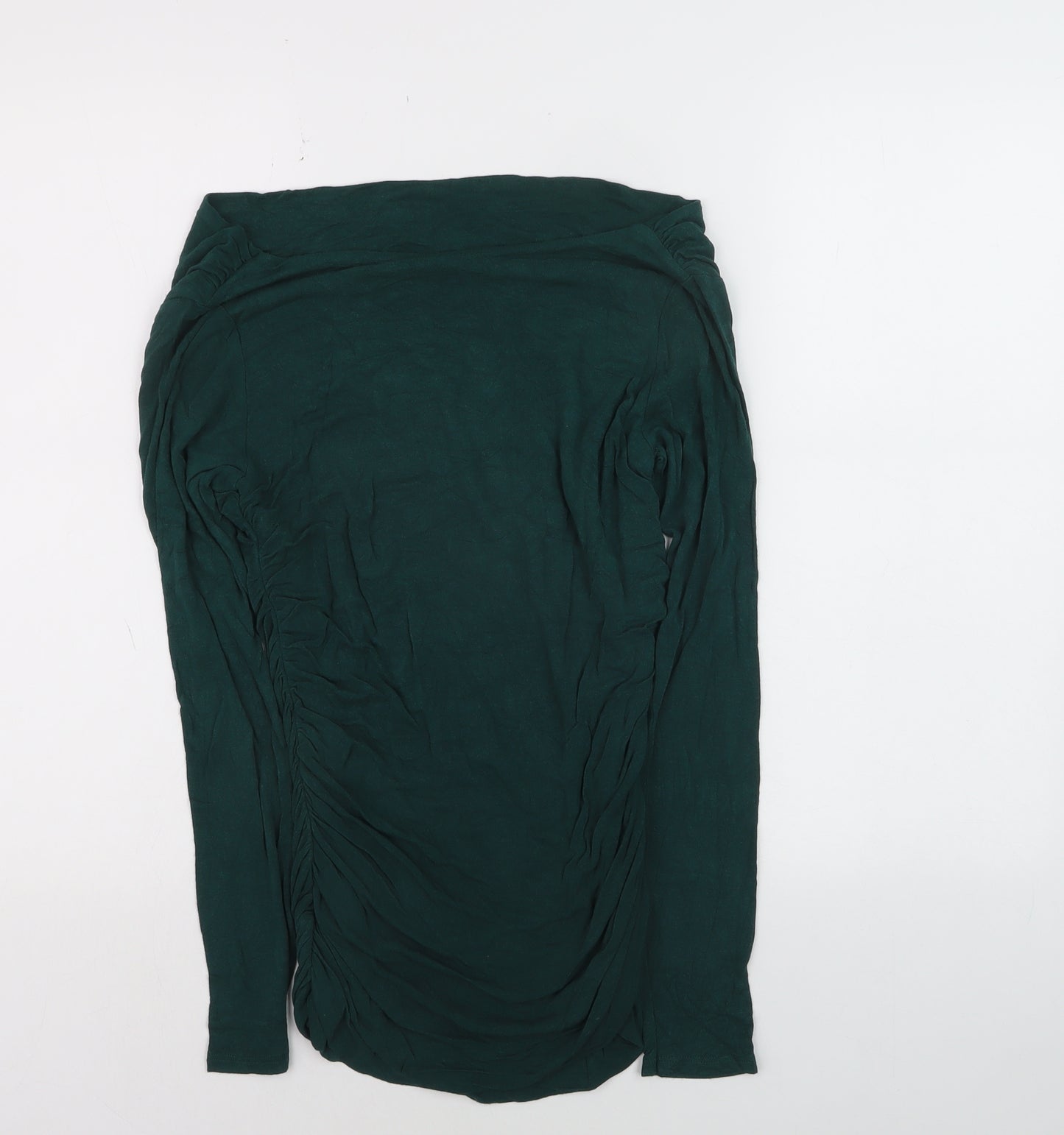 Phase Eight Women’s Green Ruched Long Sleeve Jersey Tunic Blouse M