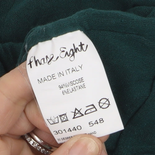 Phase Eight Women’s Green Ruched Long Sleeve Jersey Tunic Blouse M