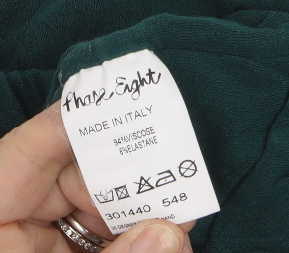 Phase Eight Women’s Green Ruched Long Sleeve Jersey Tunic Blouse M
