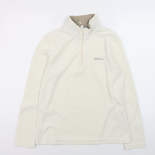 Regatta Women Ivory Fleece 1/2 Zip Pullover Sweatshirt UK 12