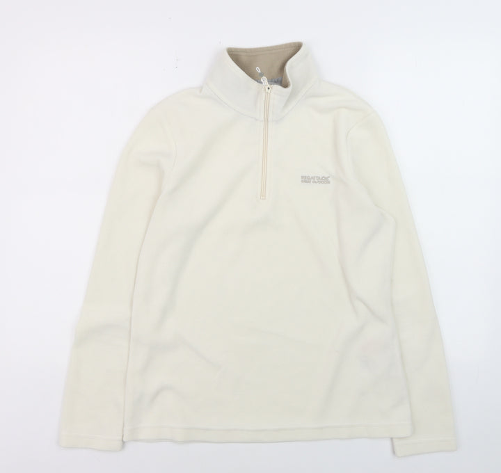 Regatta Women Ivory Fleece 1/2 Zip Pullover Sweatshirt UK 12