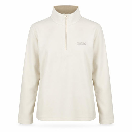 Front view of Regatta Women Ivory Fleece 1/2 Zip Pullover Sweatshirt UK 12