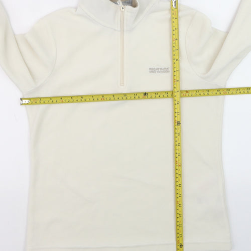 Regatta Women Ivory Fleece 1/2 Zip Pullover Sweatshirt UK 12