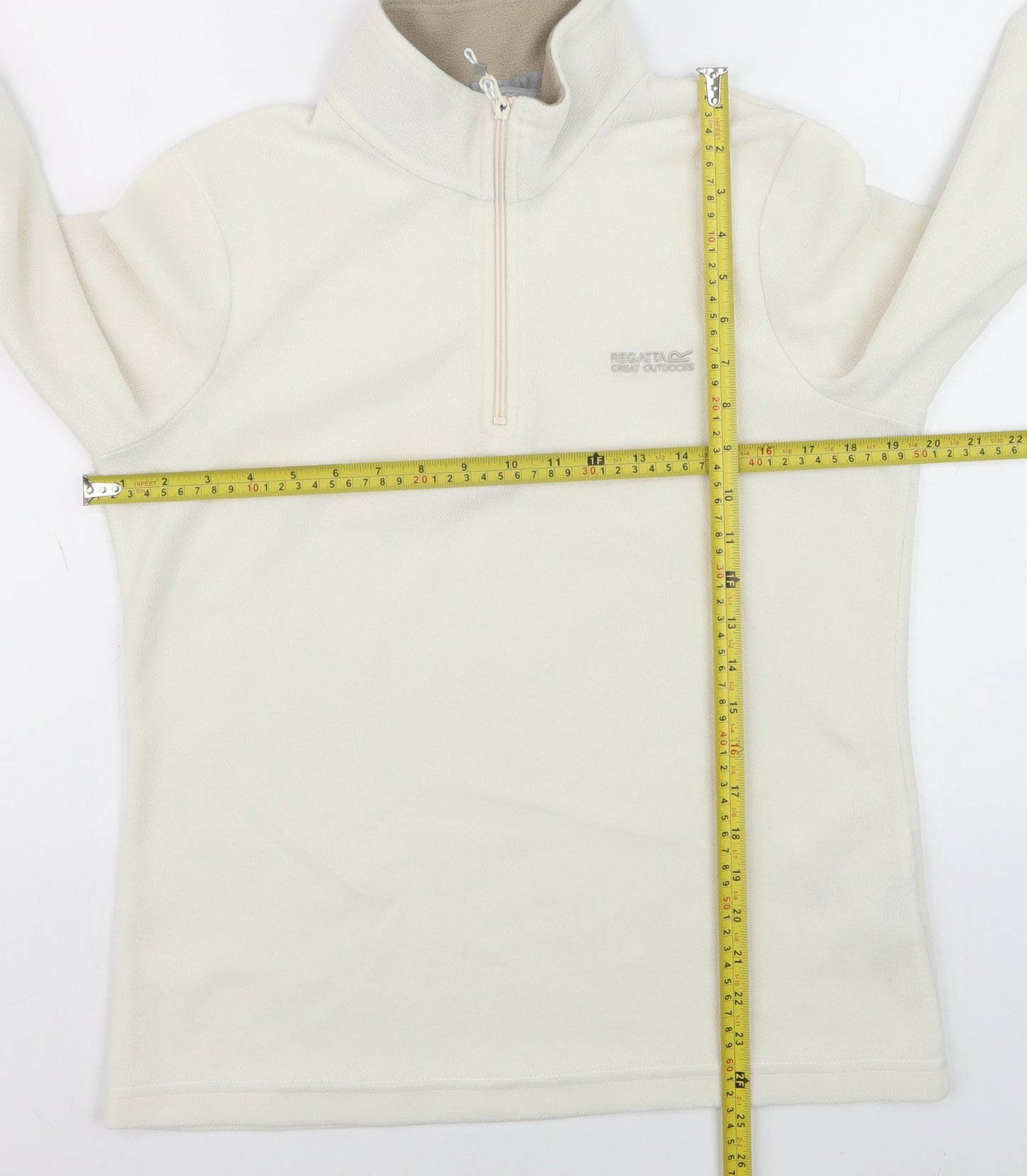 Regatta Women Ivory Fleece 1/2 Zip Pullover Sweatshirt UK 12