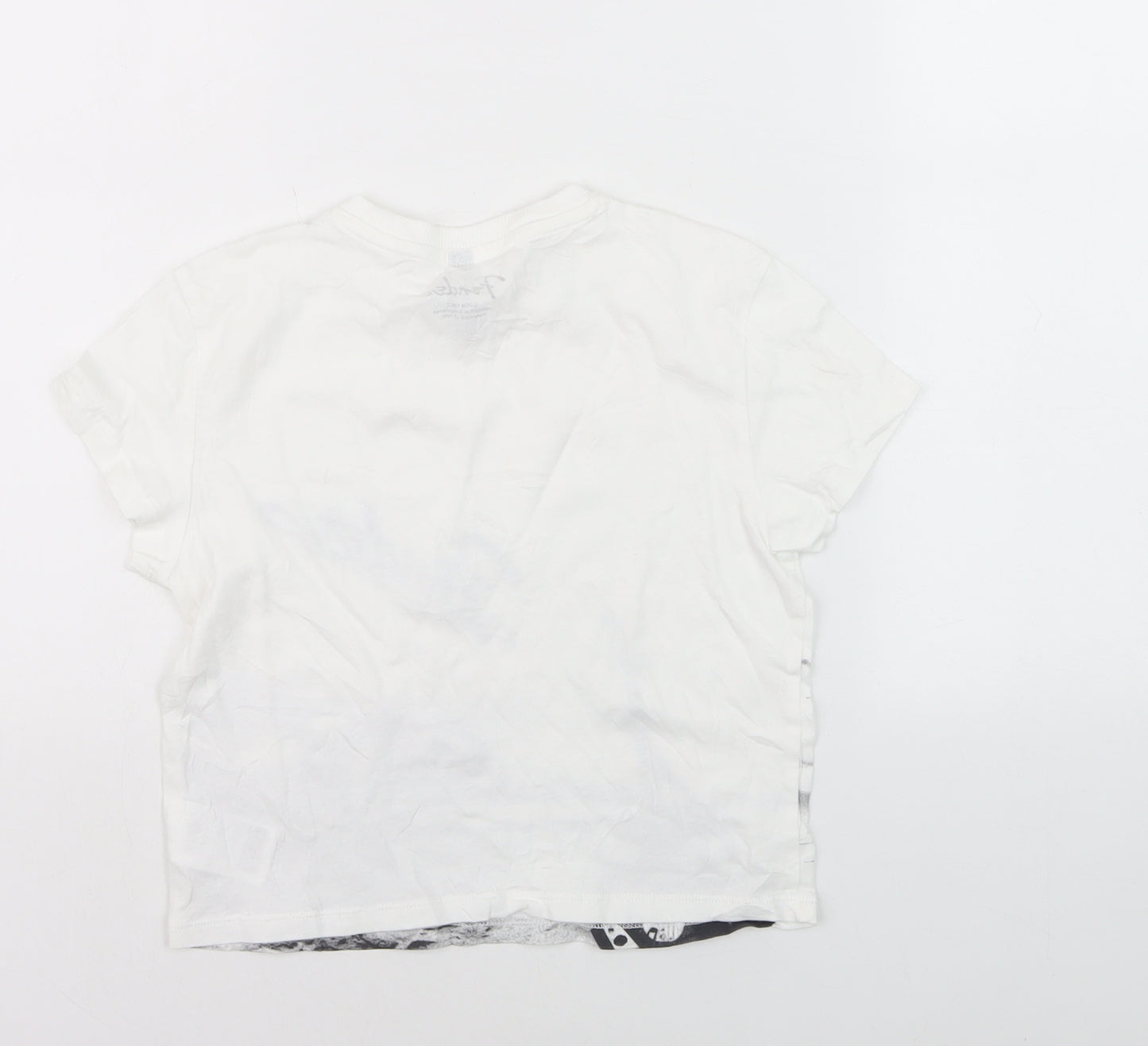 Fender Girls White Graphic Print Cotton T-Shirt Short Sleeve Size S