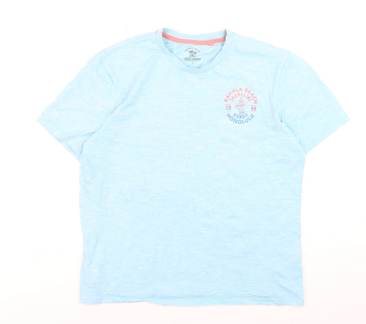 Next Supply Men's Blue Cotton Crew Neck Hawaii Graphic T-Shirt Size L
