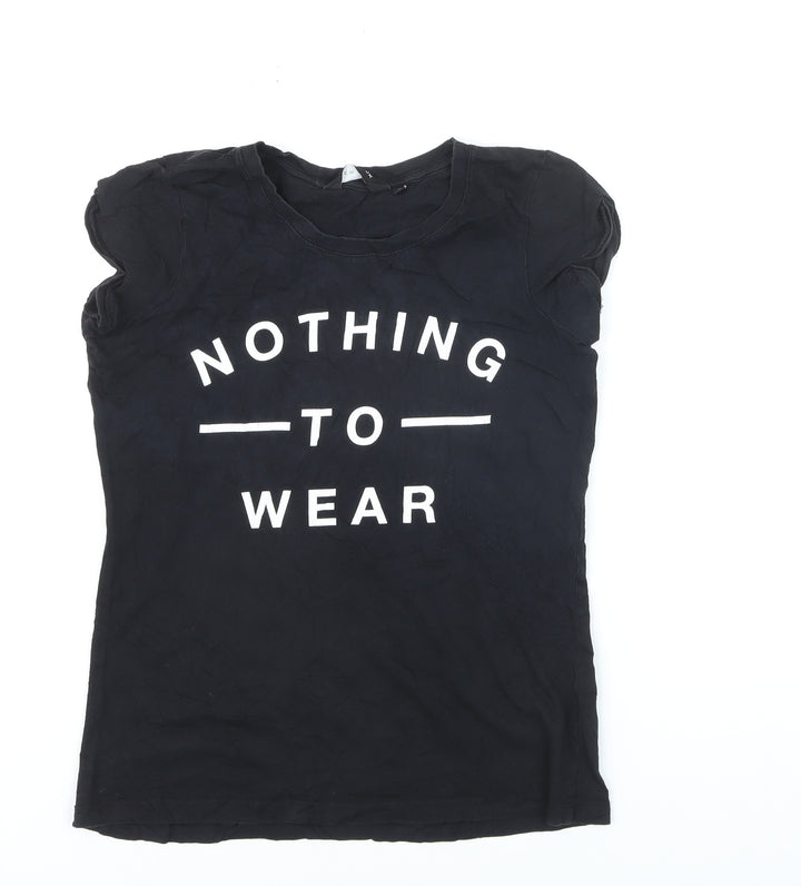 New Look Women's Black 'Nothing to Wear' T-Shirt Size 10