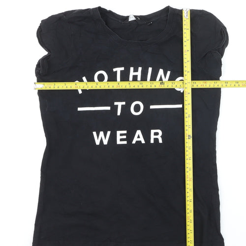 New Look Women's Black 'Nothing to Wear' T-Shirt Size 10