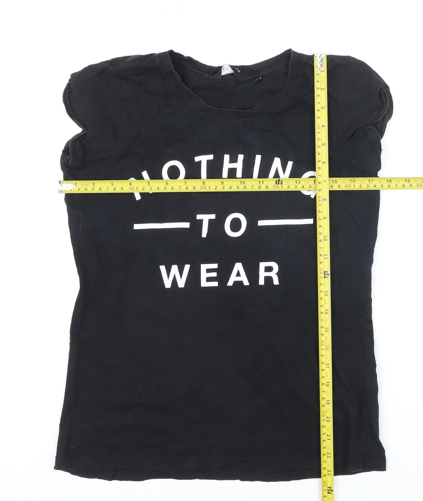 New Look Women's Black 'Nothing to Wear' T-Shirt Size 10