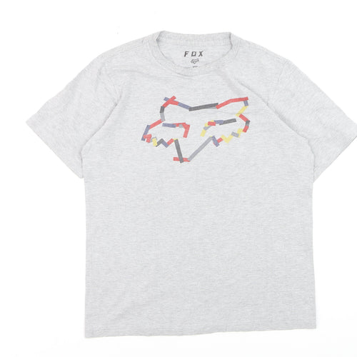 Fox Boys Grey XL Graphic Logo Short Sleeve Cotton T-Shirt