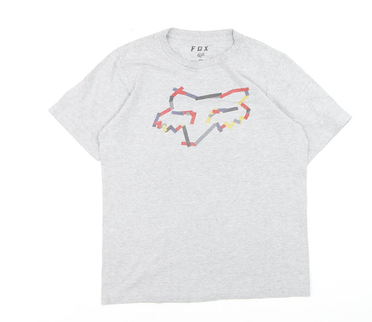 Fox Boys Grey XL Graphic Logo Short Sleeve Cotton T-Shirt