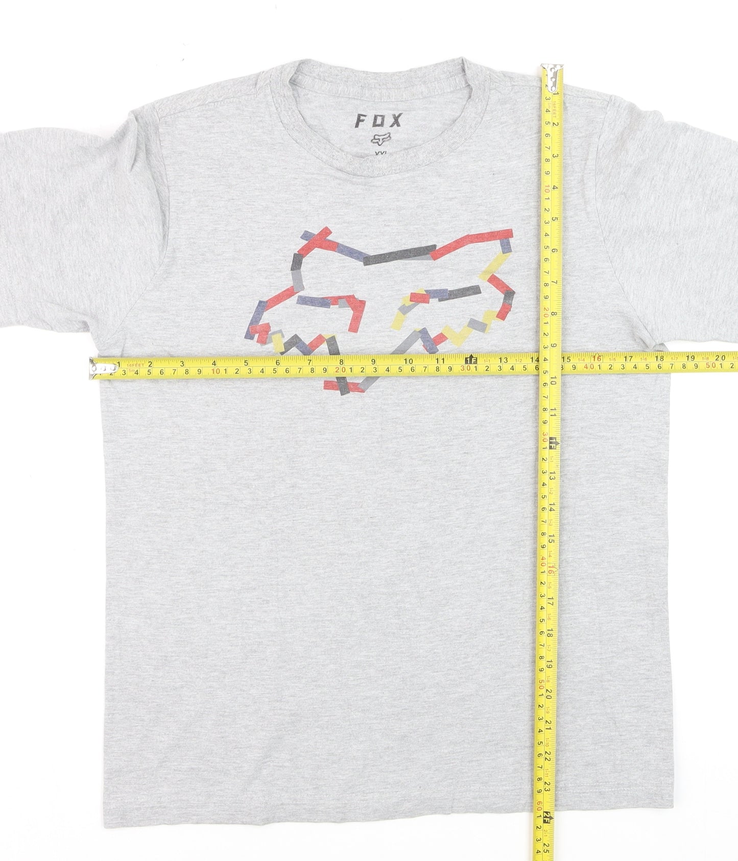 Fox Boys Grey XL Graphic Logo Short Sleeve Cotton T-Shirt