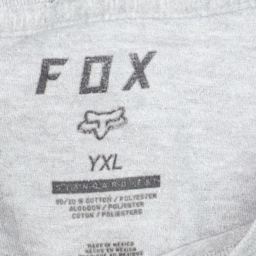 Fox Boys Grey XL Graphic Logo Short Sleeve Cotton T-Shirt