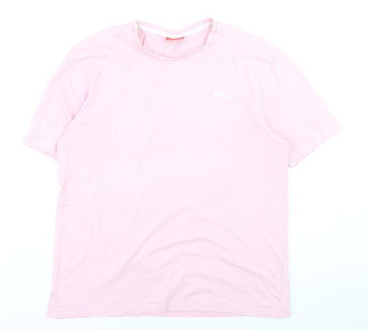 Slazenger Men’s Pink XL Cotton Crew Neck Short Sleeve T-Shirt