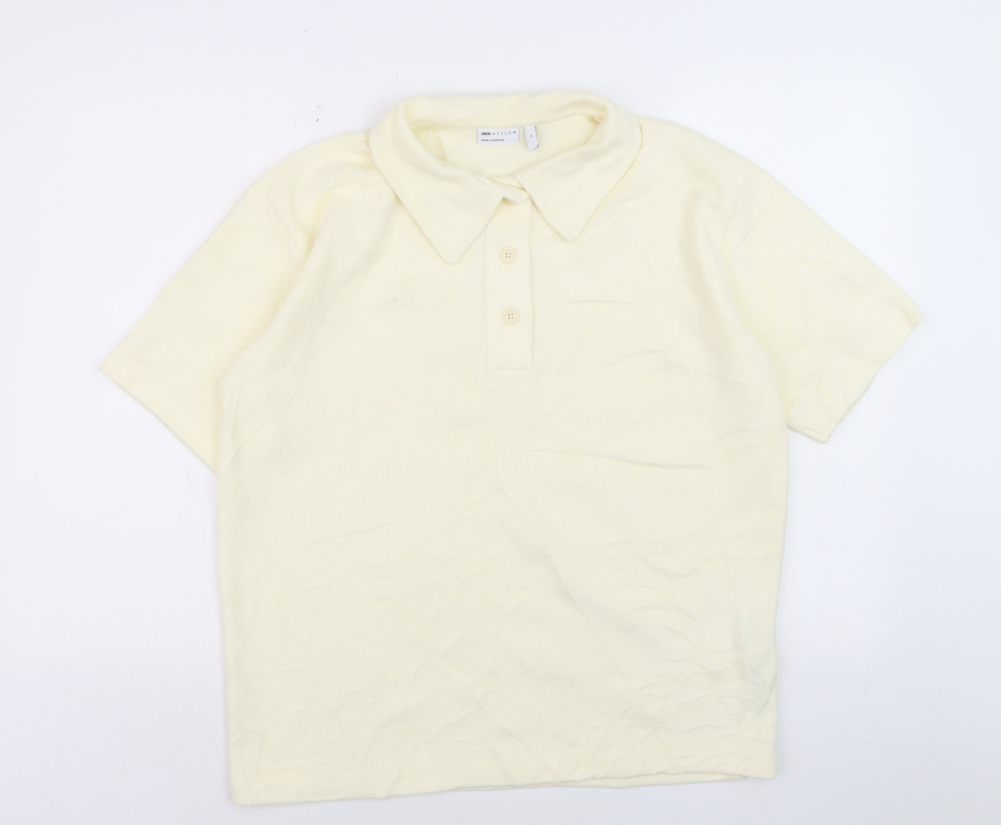 ASOS DESIGN Men's Ivory Polo Shirt XS Short Sleeve Regular Fit