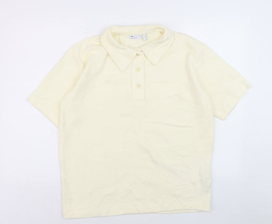 ASOS DESIGN Men's Ivory Polo Shirt XS Short Sleeve Regular Fit