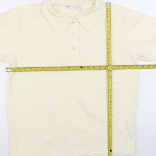 ASOS DESIGN Men's Ivory Polo Shirt XS Short Sleeve Regular Fit