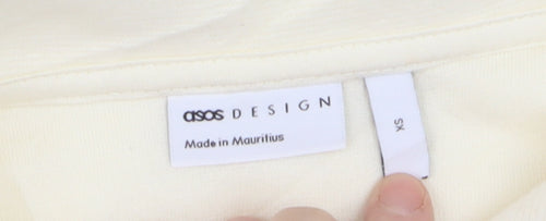 ASOS DESIGN Men's Ivory Polo Shirt XS Short Sleeve Regular Fit