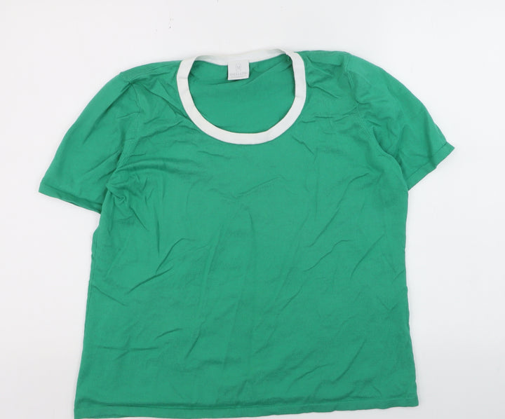 Madeleine Women's Green Cotton Crew Neck Short Sleeve T-Shirt M