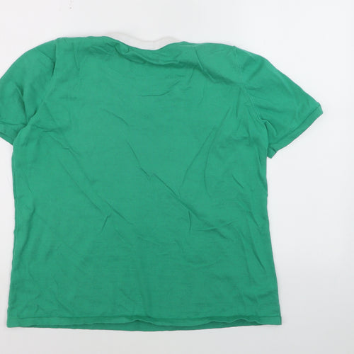 Madeleine Women's Green Cotton Crew Neck Short Sleeve T-Shirt M