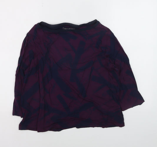 Marks and Spencer Women’s Purple Mix Jersey Blouse UK 18 3/4 Sleeve