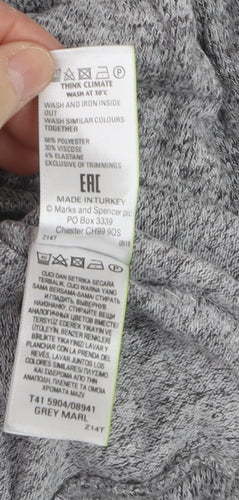 Marks and Spencer Men's Grey Knit Pullover Hoodie Size S