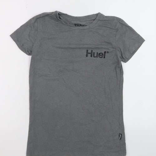 Huel Men's Grey Small Crew Neck Cotton Blend T-Shirt