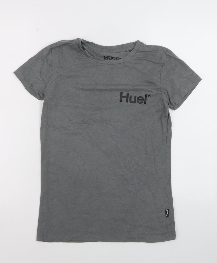Huel Men's Grey Small Crew Neck Cotton Blend T-Shirt