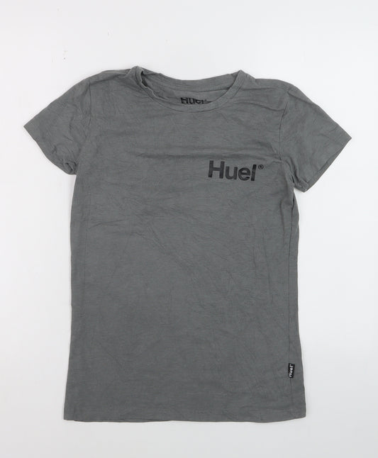 Huel Men's Grey Small Crew Neck Cotton Blend T-Shirt