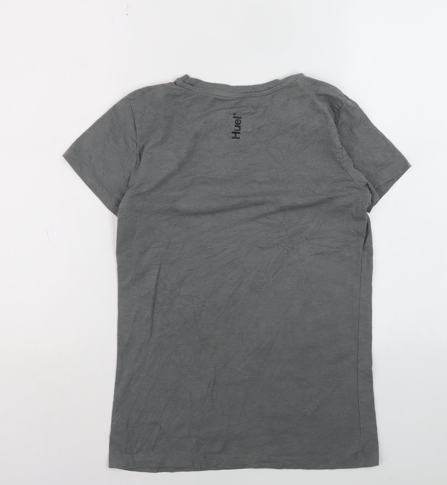 Huel Men's Grey Small Crew Neck Cotton Blend T-Shirt