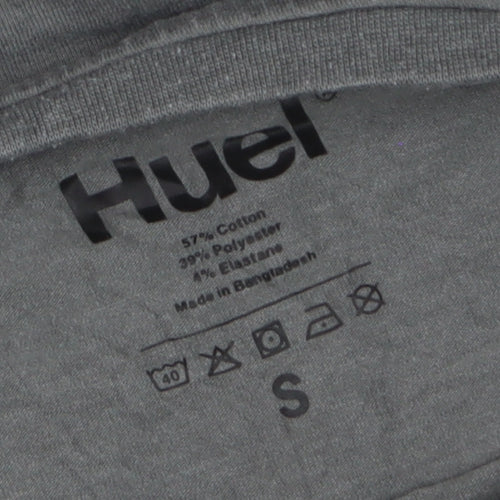Huel Men's Grey Small Crew Neck Cotton Blend T-Shirt