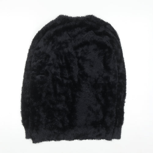 F&F Women’s Black Faux Fur Open Long Sleeve Cardigan Size 8
