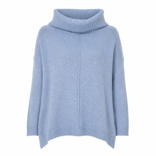 Very Women's Blue Cowl Neck Relaxed Fit Knit Jumper Size 10