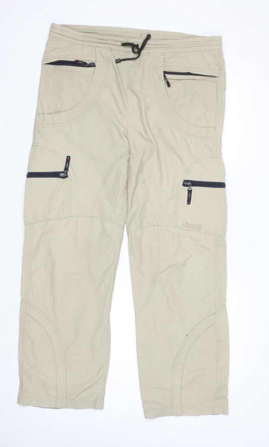CS Active Men’s Beige Cargo Trousers Size M Regular Fit