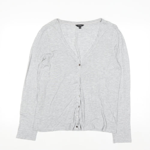 Hobbs Women's Grey V-Neck Button Cardigan XL Modal Blend
