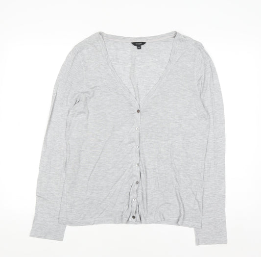 Hobbs Women's Grey V-Neck Button Cardigan XL Modal Blend