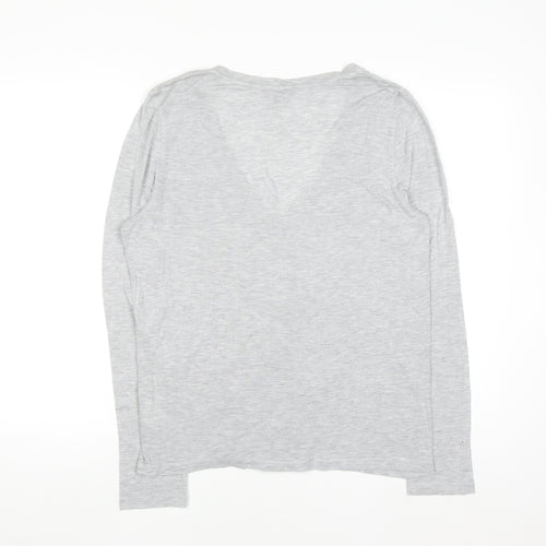 Hobbs Women's Grey V-Neck Button Cardigan XL Modal Blend