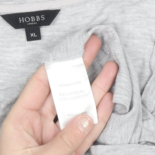 Hobbs Women's Grey V-Neck Button Cardigan XL Modal Blend