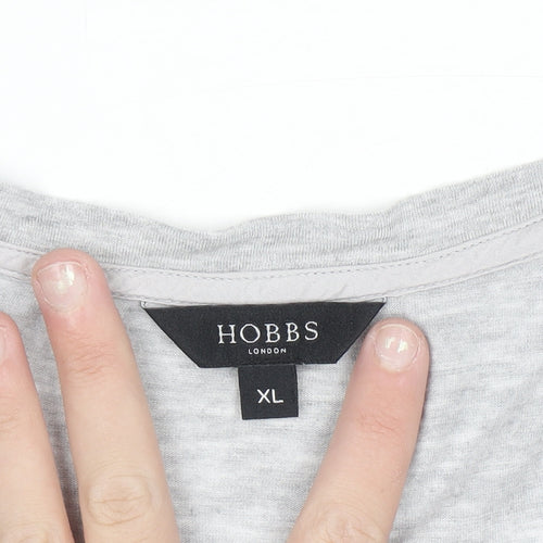 Hobbs Women's Grey V-Neck Button Cardigan XL Modal Blend