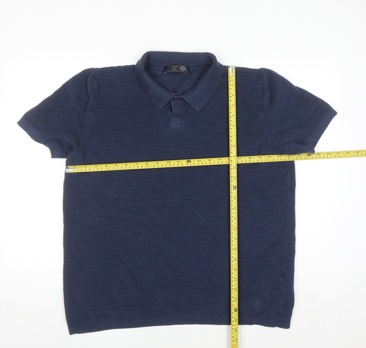 Paul Costelloe Men's Blue Cotton Knit Polo Shirt Size L