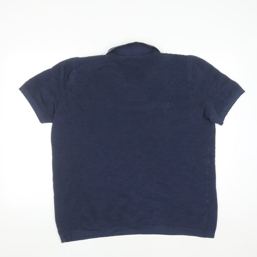 Paul Costelloe Men's Blue Cotton Knit Polo Shirt Size L