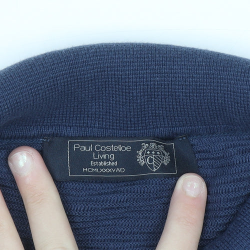 Paul Costelloe Men's Blue Cotton Knit Polo Shirt Size L