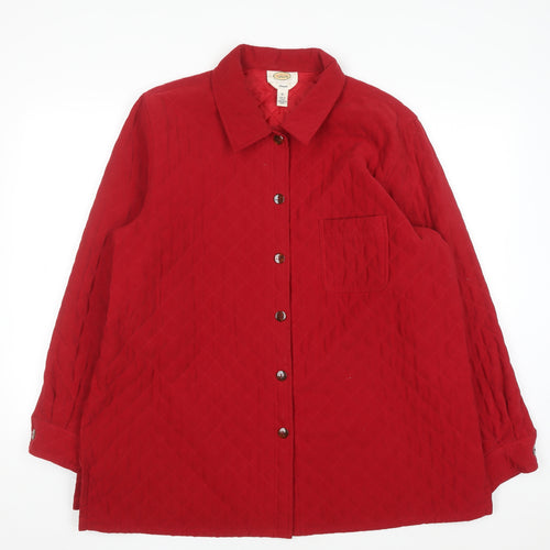 Talbots Women Red Quilted Mid-Length Jacket XL