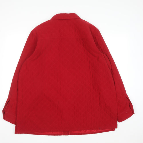 Talbots Women Red Quilted Mid-Length Jacket XL