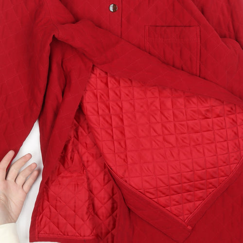 Talbots Women Red Quilted Mid-Length Jacket XL