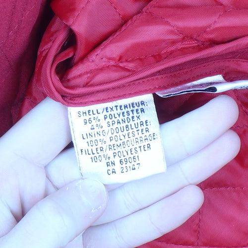Talbots Women Red Quilted Mid-Length Jacket XL
