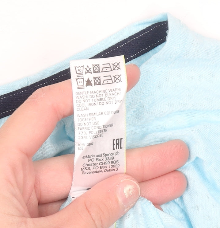 Marks and Spencer Goodmove Blue Short Sleeve T-Shirt Women Size 16