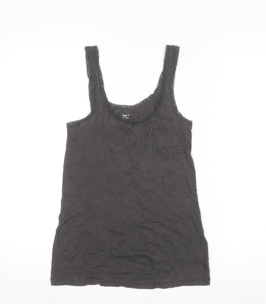 Gap Women’s Black Lace Trim Cotton Camisole Tank Top M